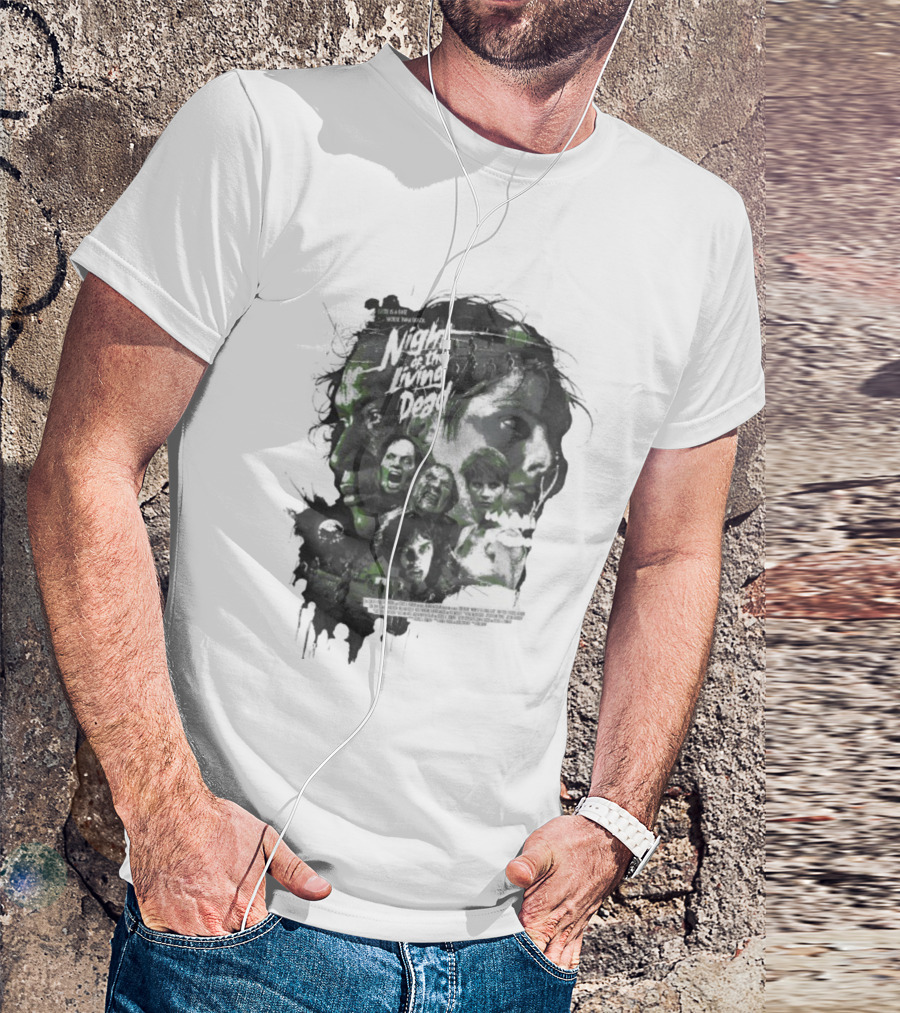 Night Of The Living Dead There Is A Fate Worse Than Death Classic Horror Movie Collage T-Shirt