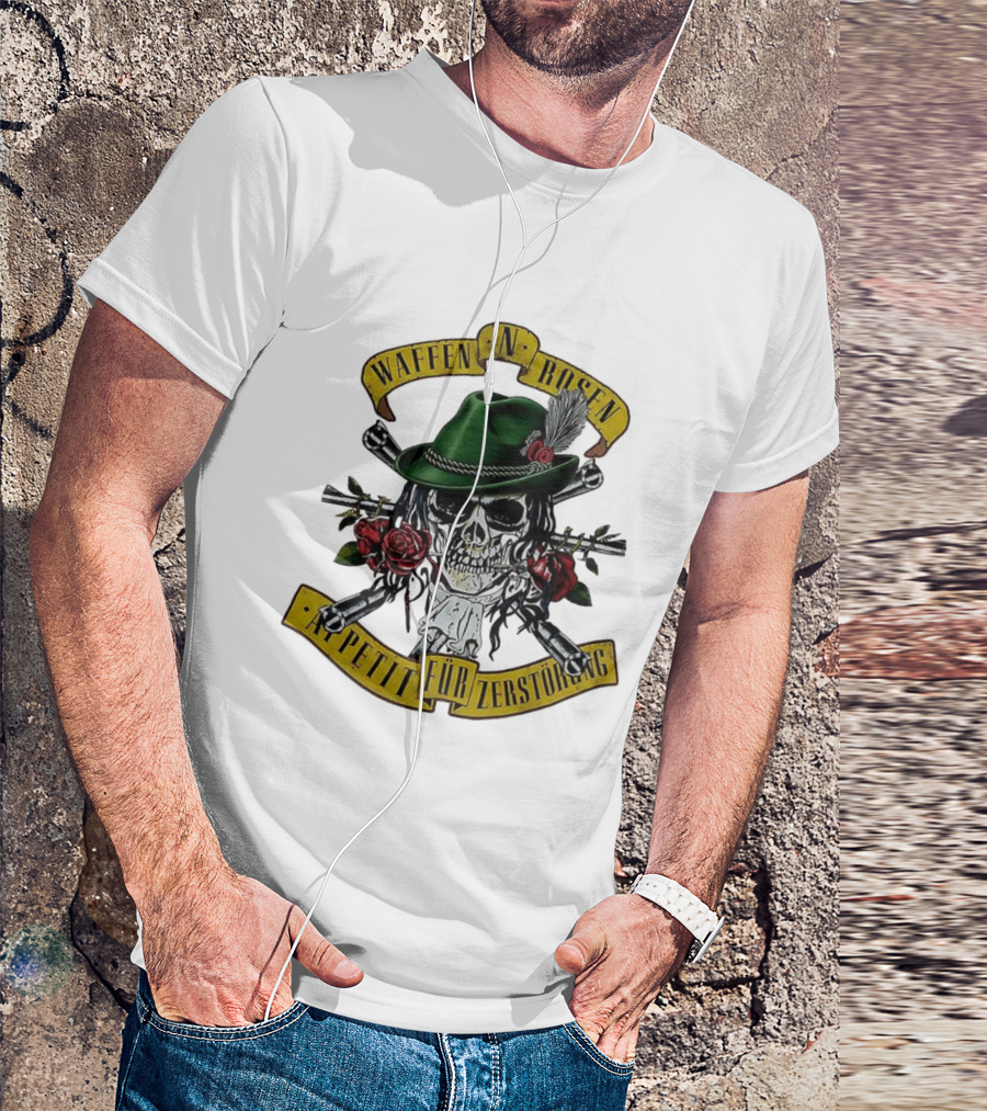 Waffen N Rosen Appetite Für Zerstörung Skull Roses T-Shirt