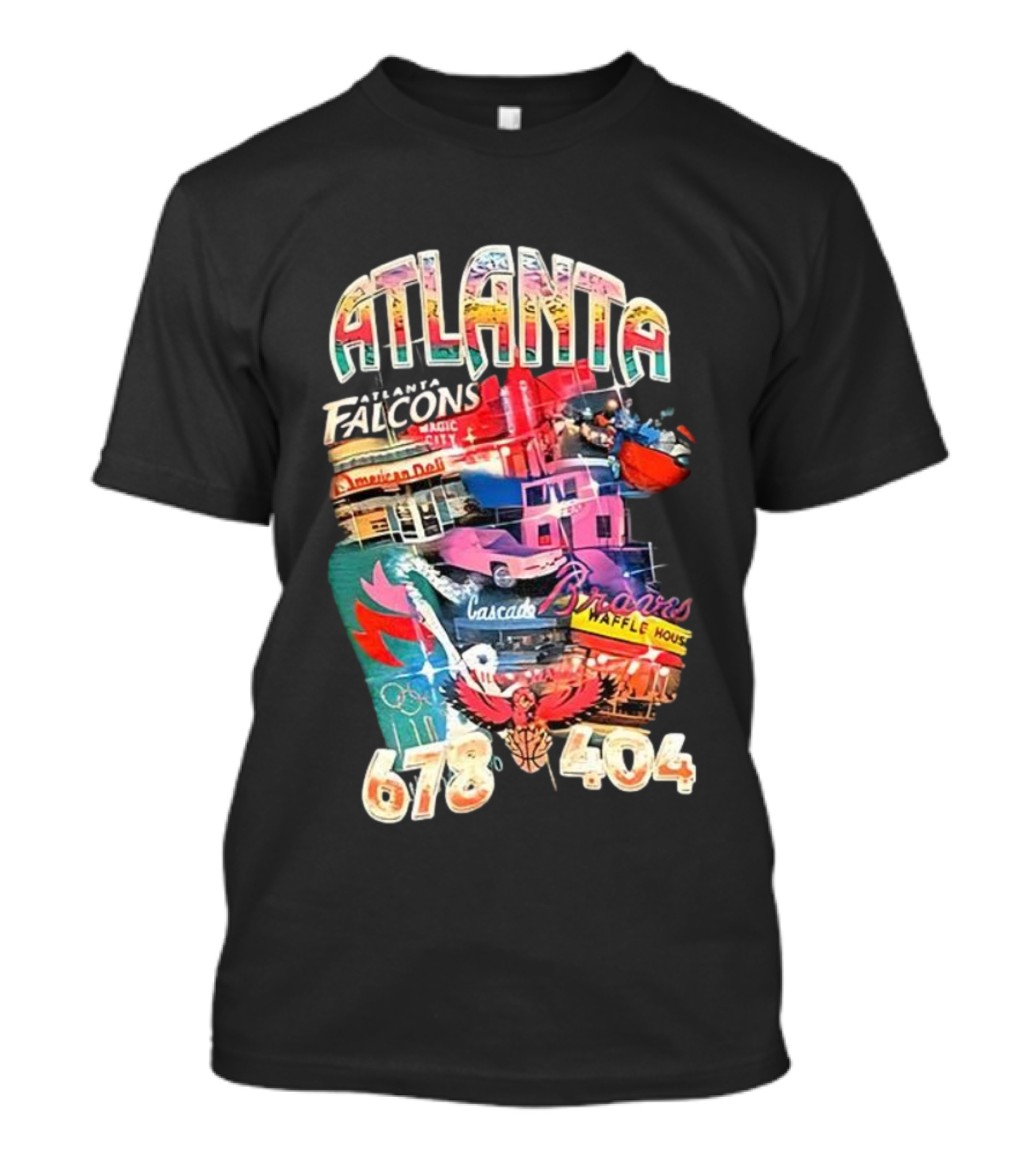 Atlanta Falcons Braves Cascade Waffle House 678 404 T-Shirt