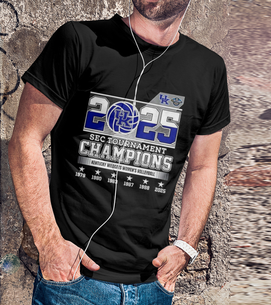Kentucky Wildcats Women's Volleyball 2025 SEC Tournament Champions T-Shirt