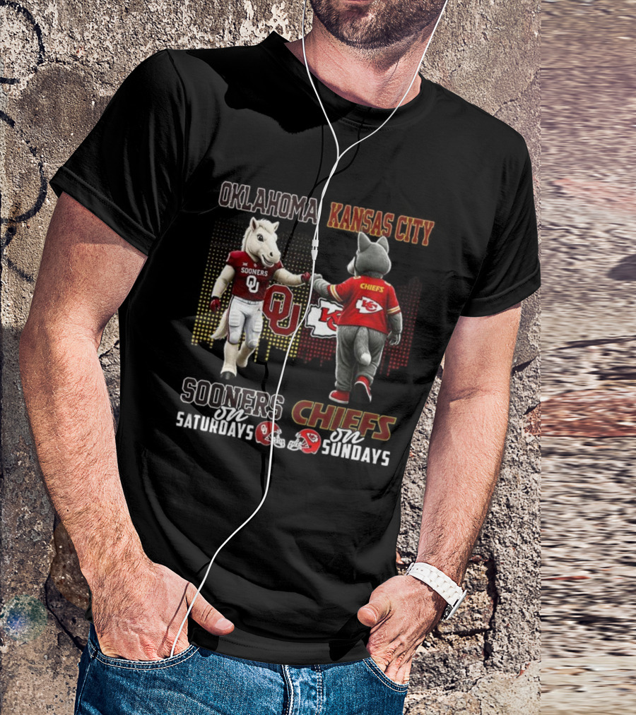 Oklahoma Sooners Saturdays Kansas City Chiefs Sundays Football Fans T-Shirt