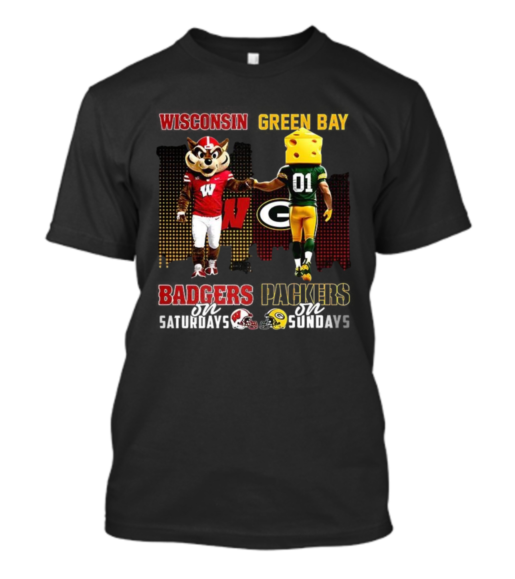 Wisconsin Badgers Saturdays Green Bay Packers Sundays Football Fans T-Shirt