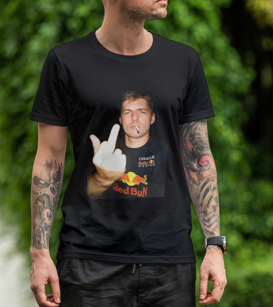 Max Oracle Red Bull Racing F1 Middle Finger Meme Cigarette T-Shirt