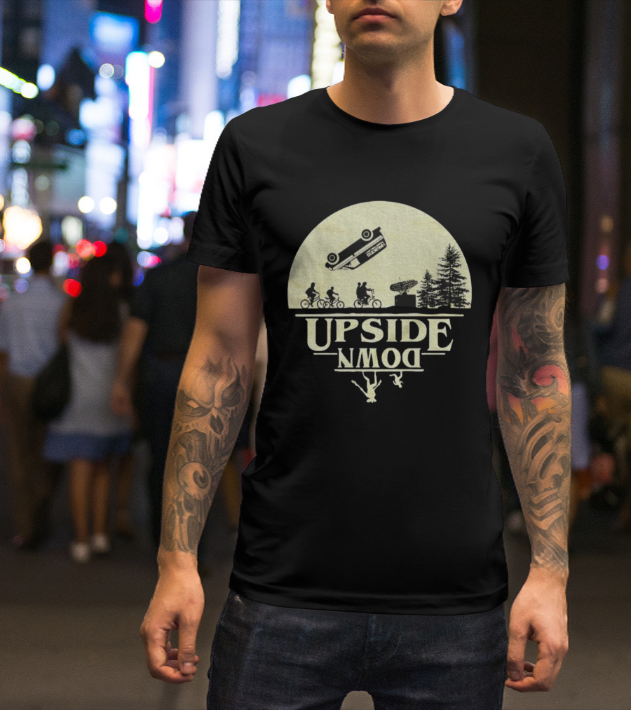 Stranger Things Upside Down Bicycle Adventure Mens Nerd Retro Vintage Style T-Shirt