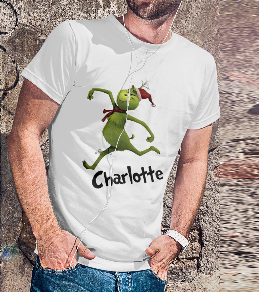 Grinch Santa Hat Charlotte Christmas Dance T-Shirt