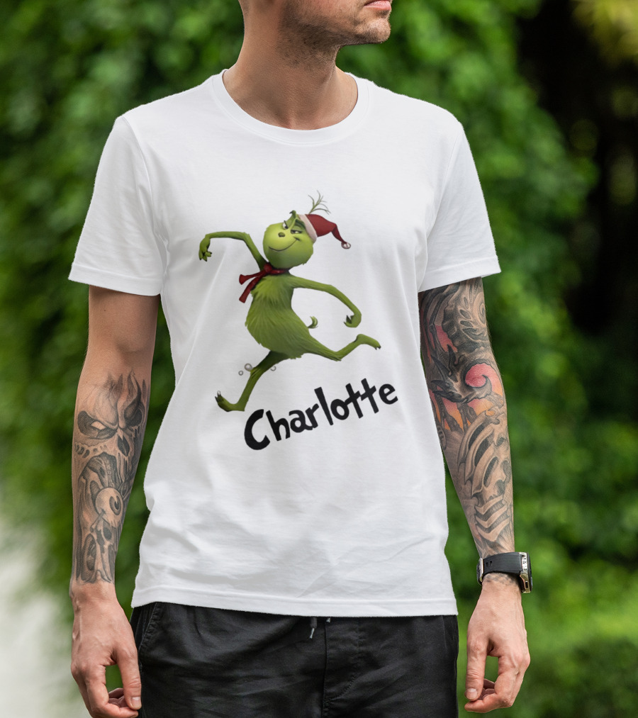 Grinch Santa Hat Charlotte Christmas Dance T-Shirt