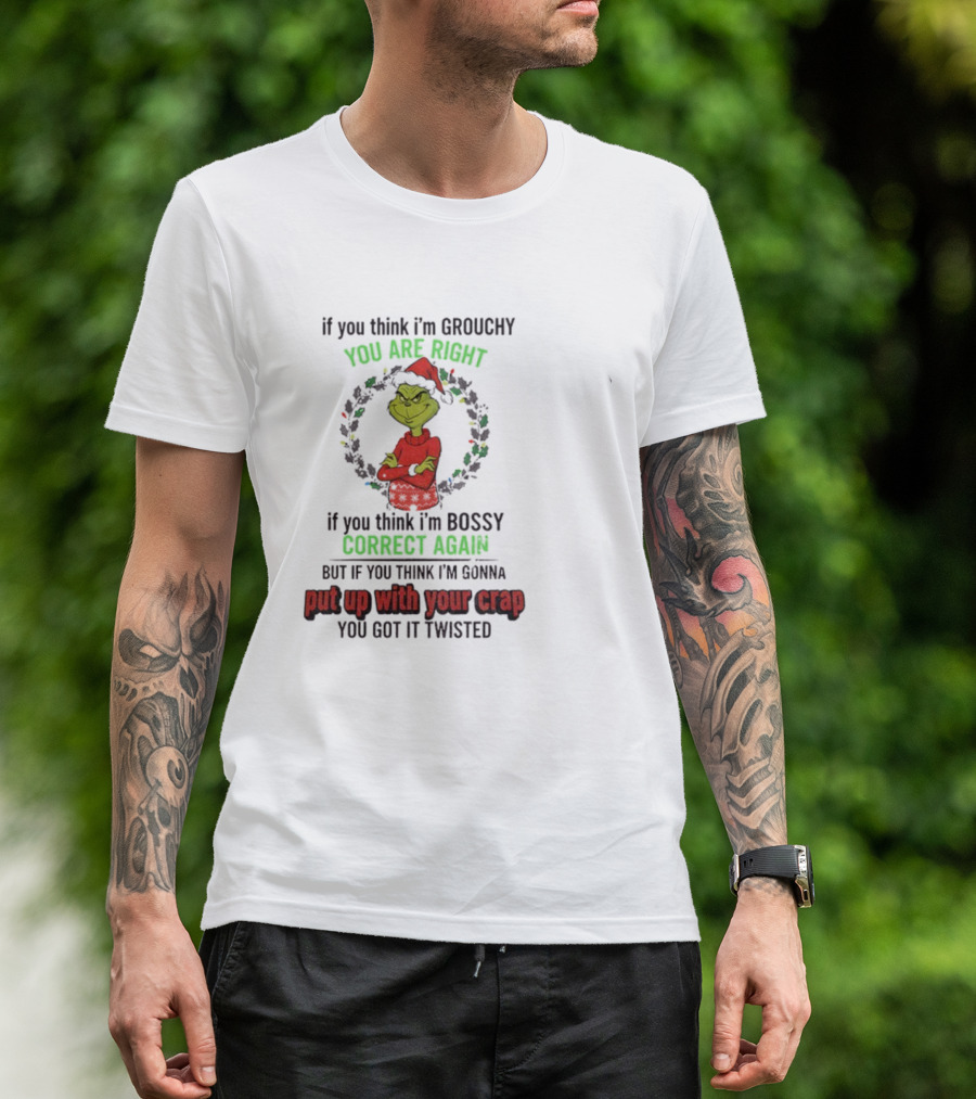 Grinch You Are Right Correct Again Twisted Christmas Grouchy Bossy T-Shirt