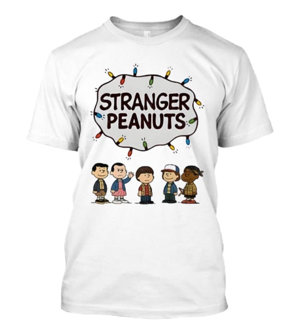 Stranger Peanuts Characters Christmas Lights Mashup T-Shirt