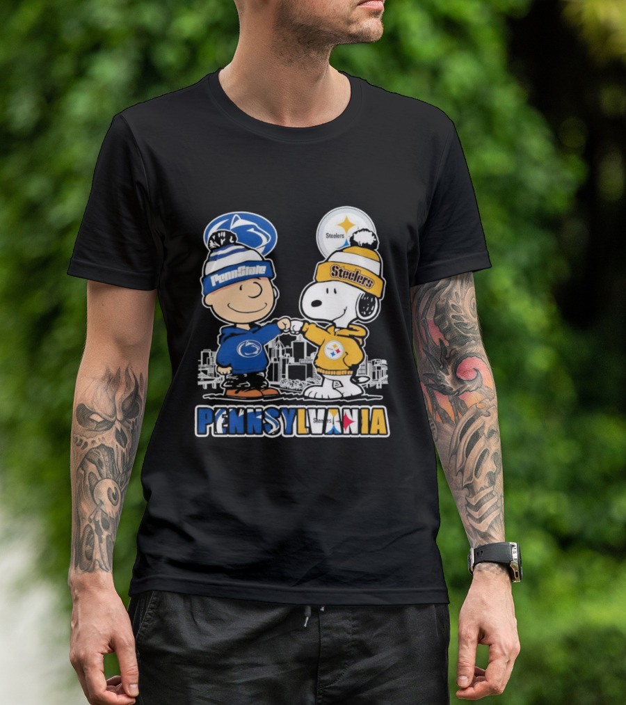 Charlie Brown Snoopy Penn State Nittany Lions Pittsburgh Steelers Pennsylvania T-Shirt