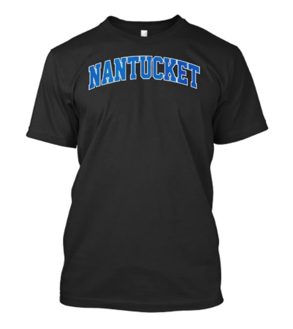 Nantucket Arch Bold Blue Text T-Shirt