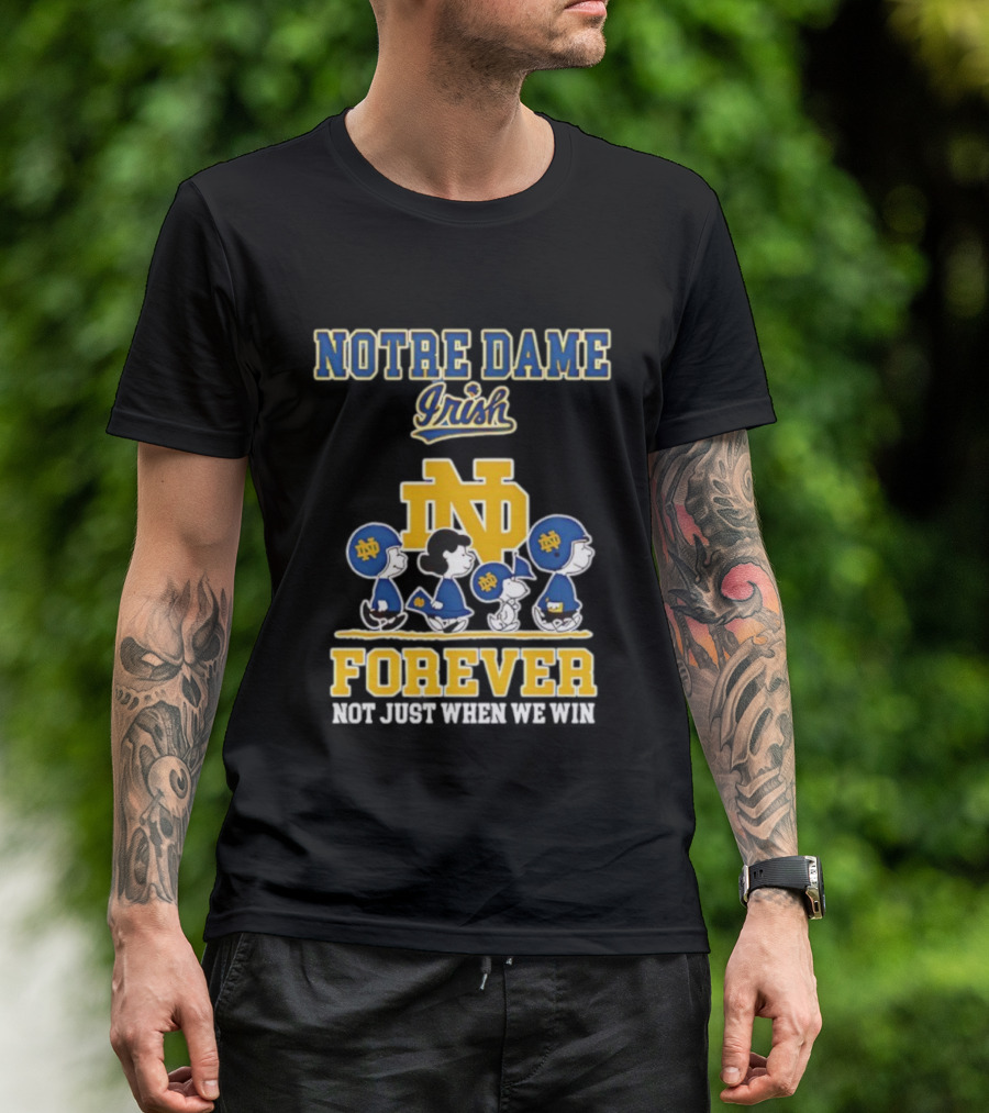 Notre Dame Irish Peanuts Characters Win Forever T-Shirt