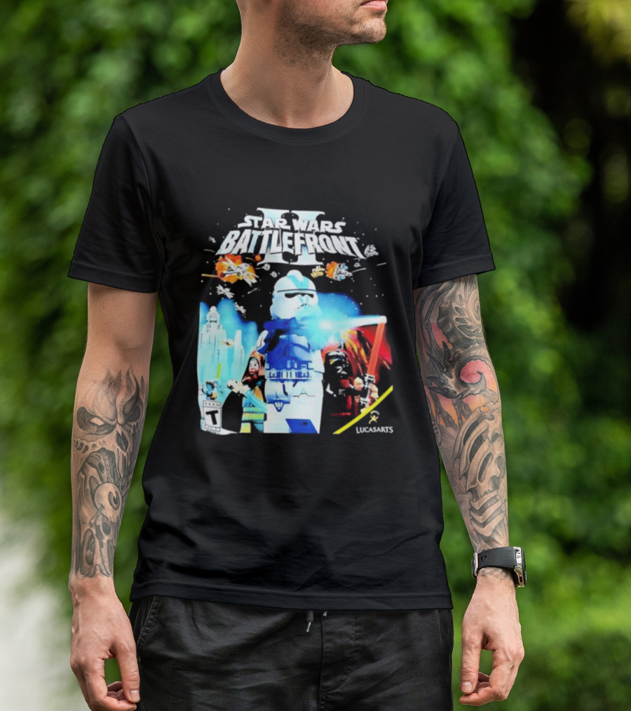 LEGO Star Wars Battlefront II Trooper And Lightsaber Duel Scene T-Shirt