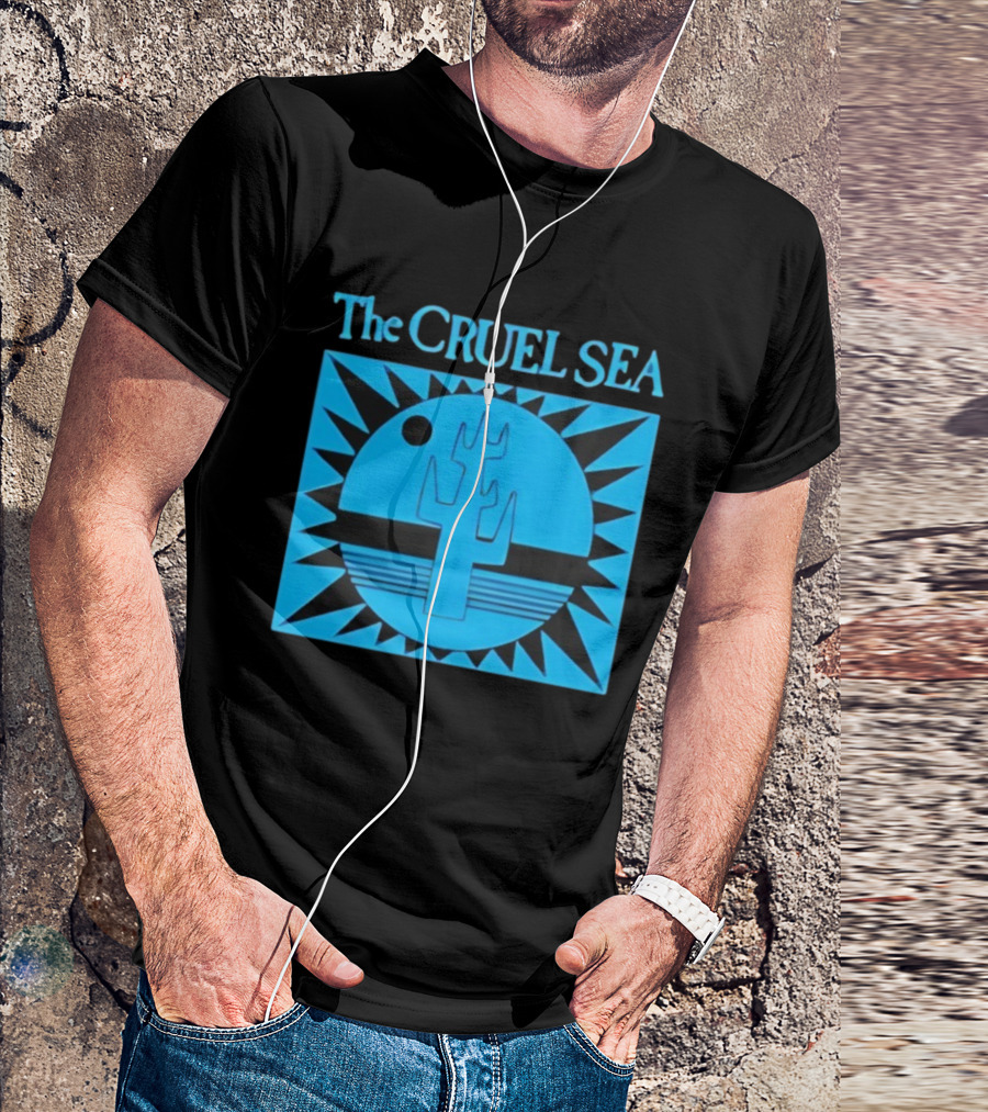 The Cruel Sea Blue Cactus Sun And Moon Icon T-Shirt