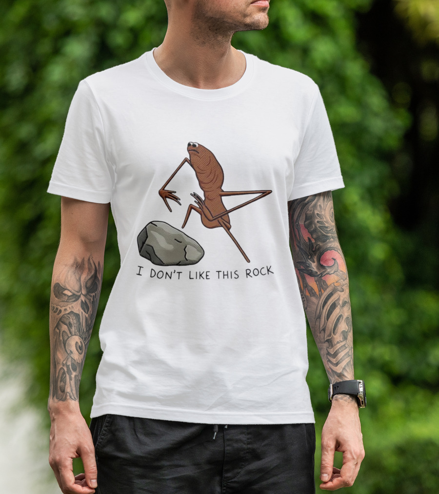 Marcus The Worm I Don’t Like This Rock Cartoon Bug Creature T-Shirt