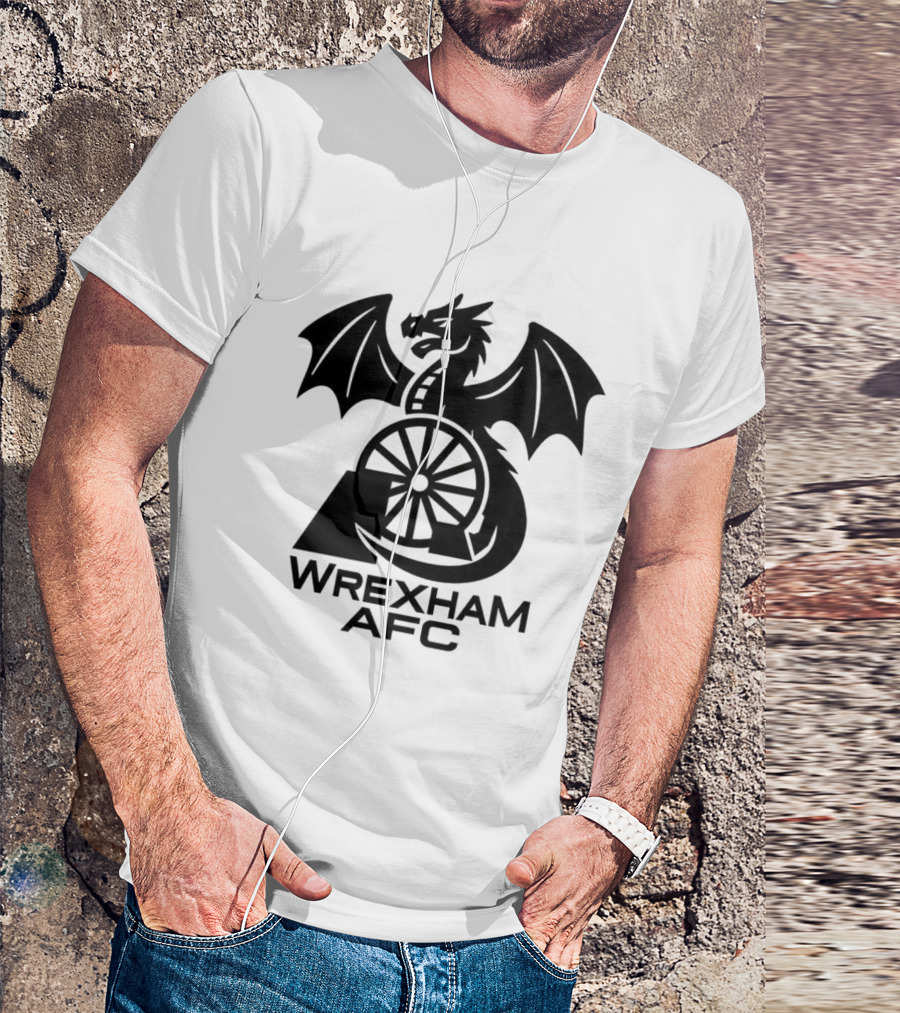 Wrexham AFC Dragon Emblem Wheel Design T-Shirt