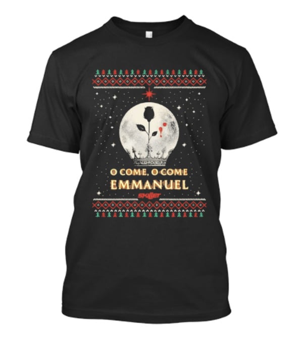 O Come O Come Emmanuel Christmas Bundle Moon With Snowflakes T-Shirt
