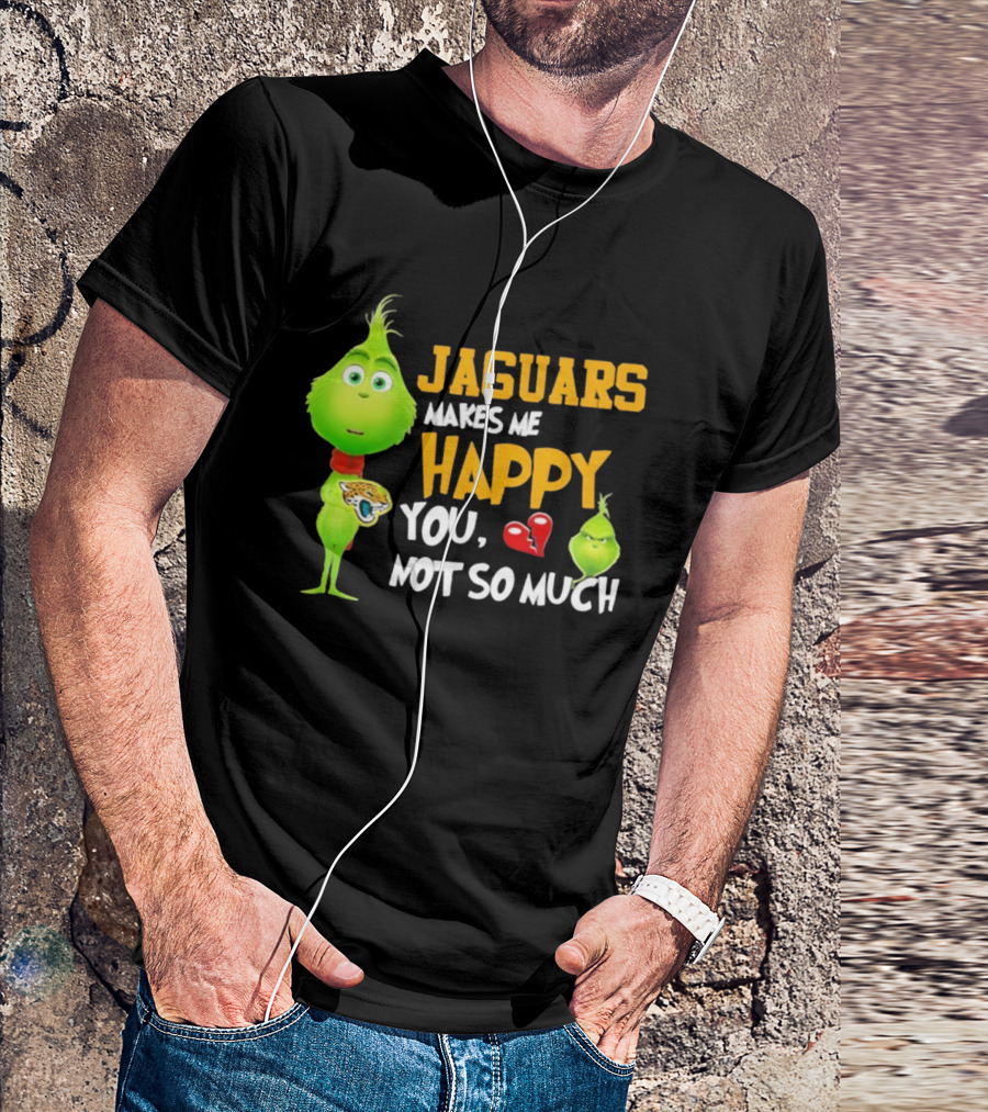 Jaguars Makes Me Happy You Not So Much Grinch Christmas Football T-Shirt