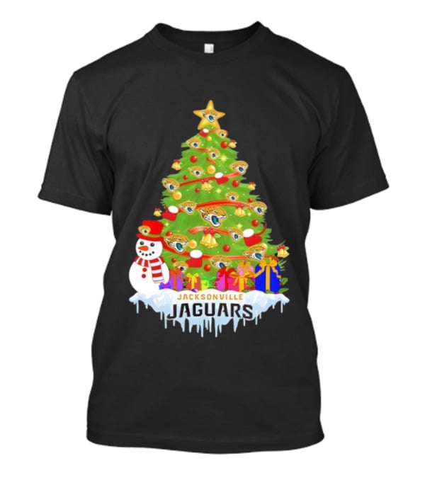 Jacksonville Jaguars Christmas Tree Holiday Football Celebration T-Shirt