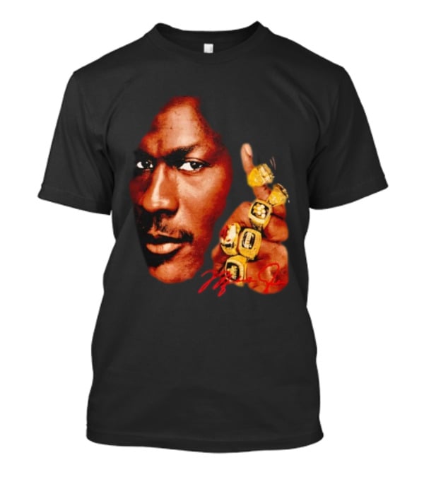 NBA Legend Michael Jordan Championship Rings Signature T-Shirt