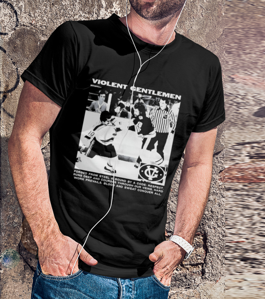 Violent Gentlemen Hockey Club Powered By Steel Sound Respect Vintage Riot T-Shirt