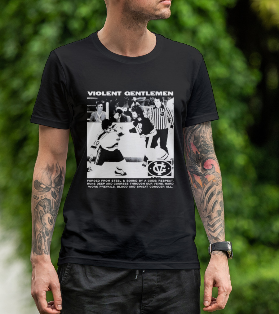 Violent Gentlemen Hockey Club Powered By Steel Sound Respect Vintage Riot T-Shirt