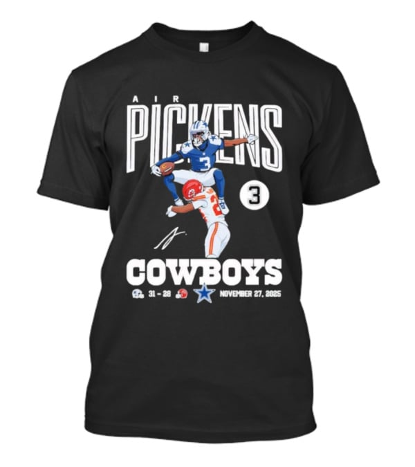 Pickens Cowboys KC Chiefs Catch November 27th 2025 Signature T-Shirt
