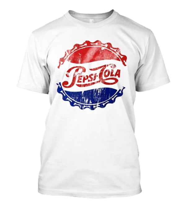 Pepsi Cola Vintage Bottle Cap Distressed Red White Blue T-Shirt