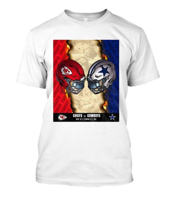 Chiefs Vs Cowboys November 27 3:30PM CT CBS Kansas City Dallas NFL Matchup T-Shirt