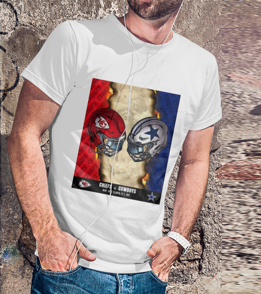 Chiefs Vs Cowboys November 27 3:30PM CT CBS Kansas City Dallas NFL Matchup T-Shirt
