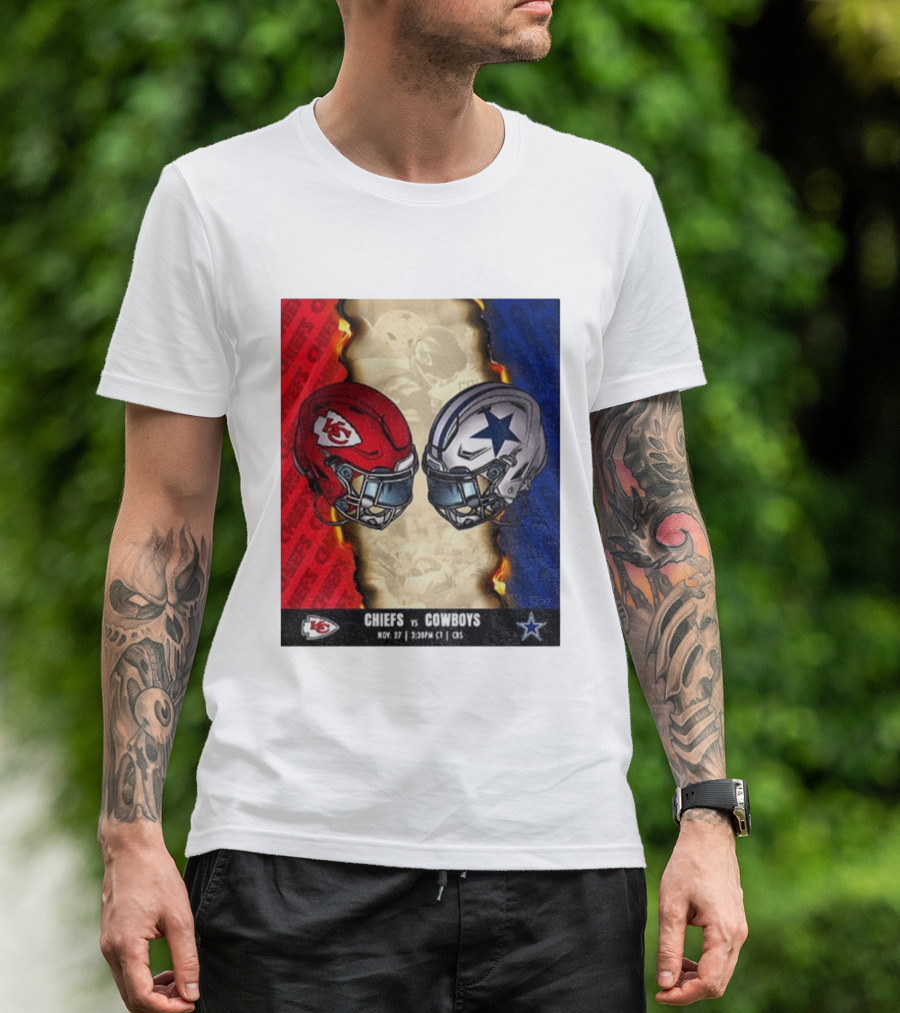Chiefs Vs Cowboys November 27 3:30PM CT CBS Kansas City Dallas NFL Matchup T-Shirt