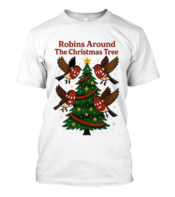 Robins Around The Christmas Tree Cheltenham Town T-Shirt