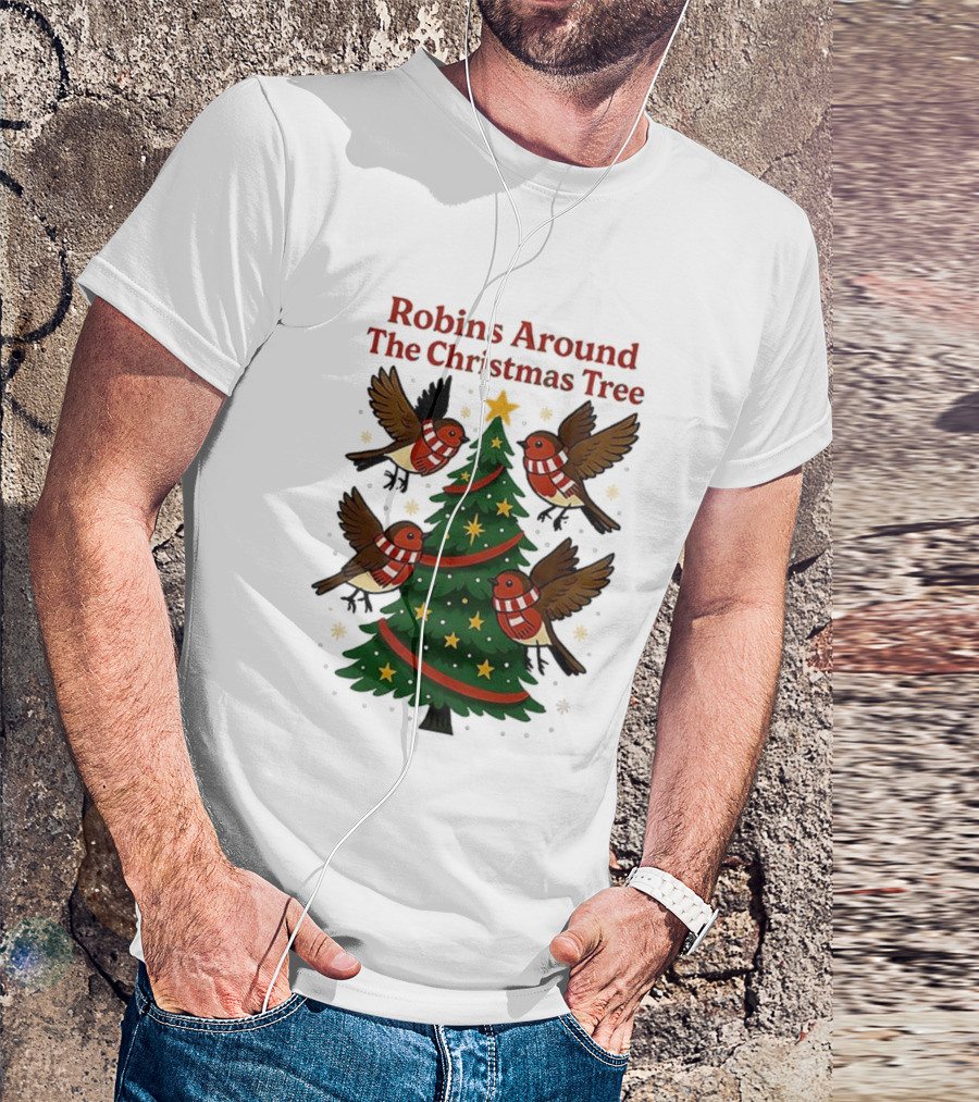 Robins Around The Christmas Tree Cheltenham Town T-Shirt