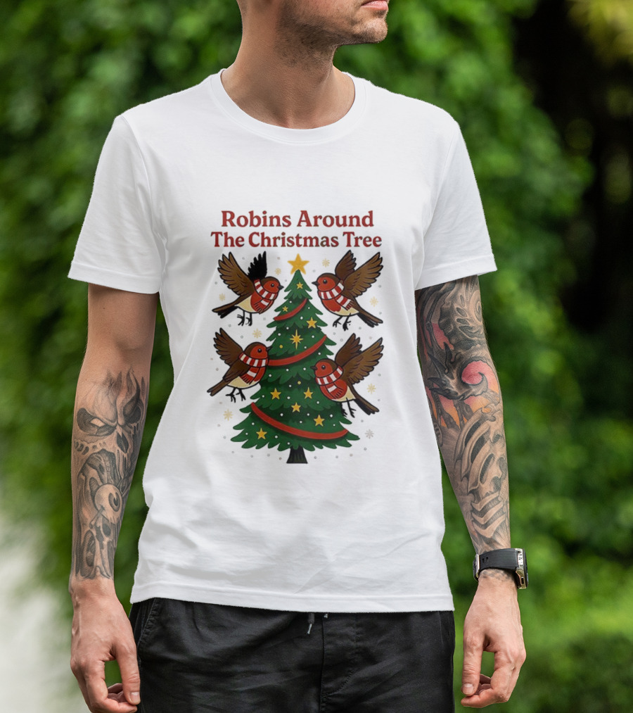 Robins Around The Christmas Tree Cheltenham Town T-Shirt