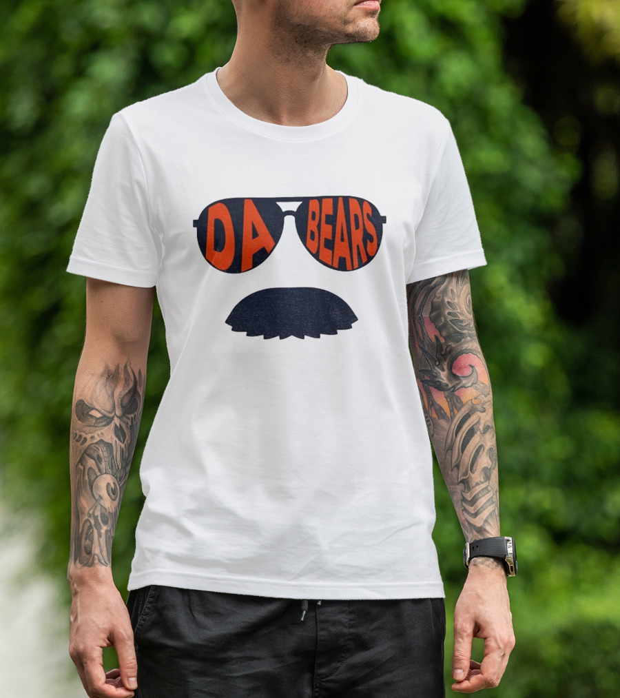 Sunglasses Mustache Da Bears Chicago Bears NFL Football Game Day T-Shirt