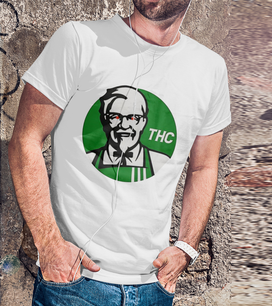 THC Colonel Sanders Green Apron Red Eyes T-Shirt