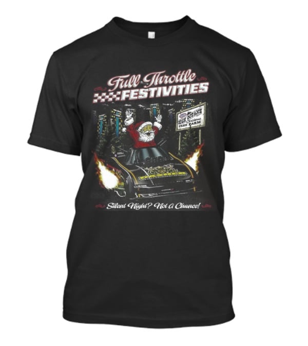 Full Throttle Festivities Santa Sleigh Christmas Celebration T-Shirt