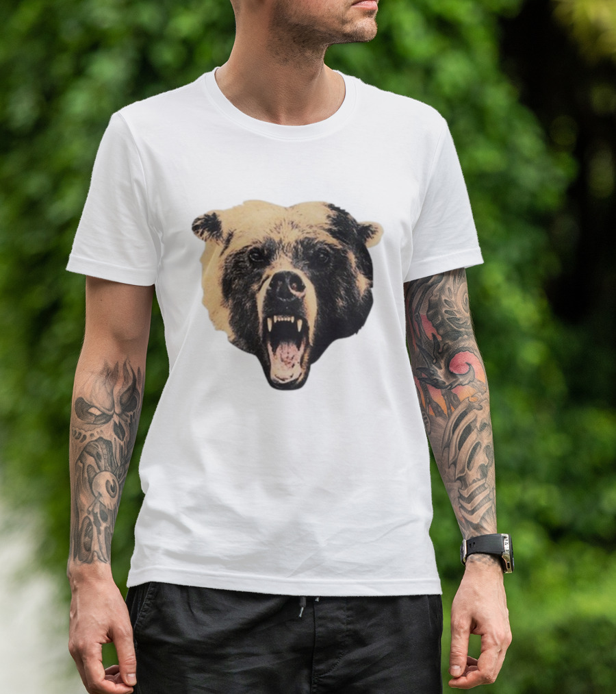 Chicago Bears Golf Wang Cutout Fierce Roaring Bear Face T-Shirt