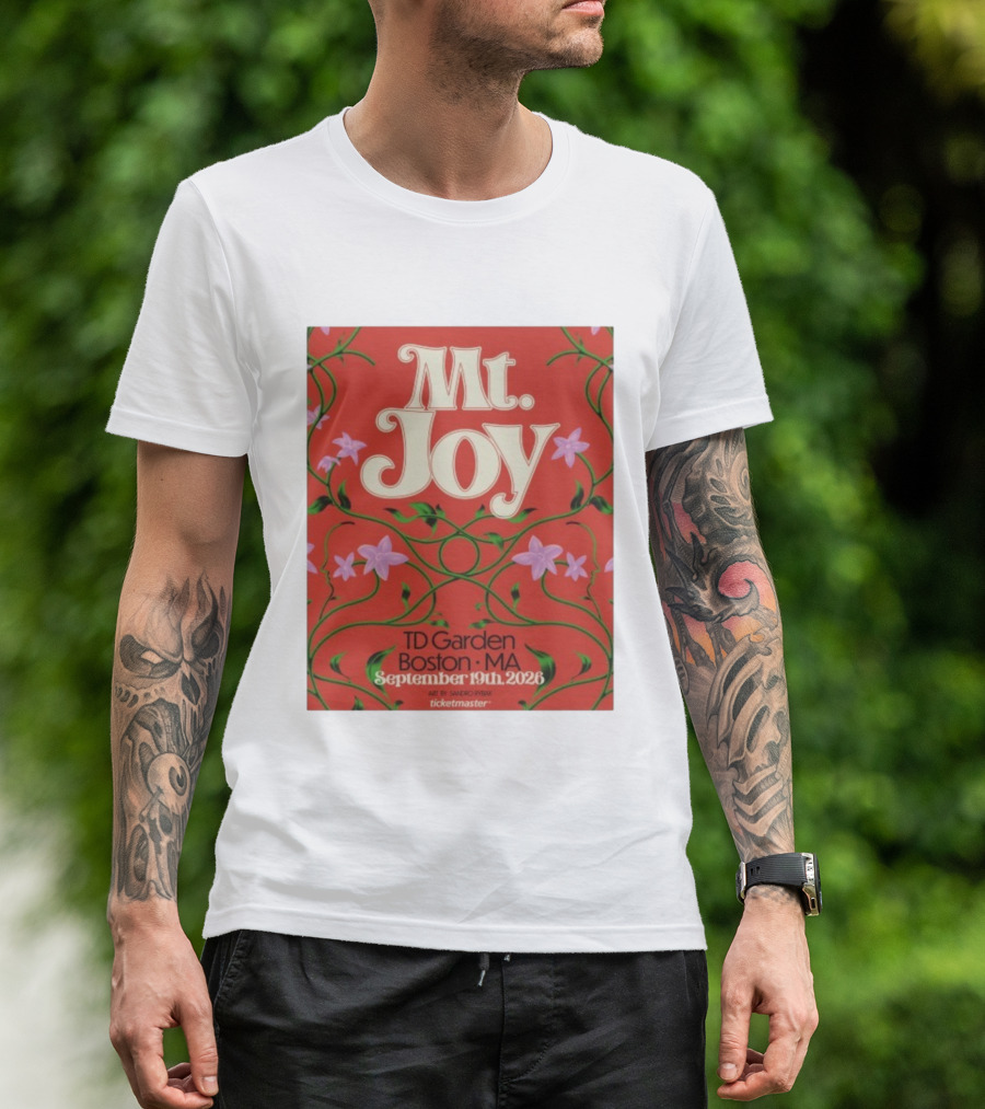 MT. Joy September 19 2026 TD Garden Boston MA Floral Art Sandro Rybak Ticketmaster T-Shirt