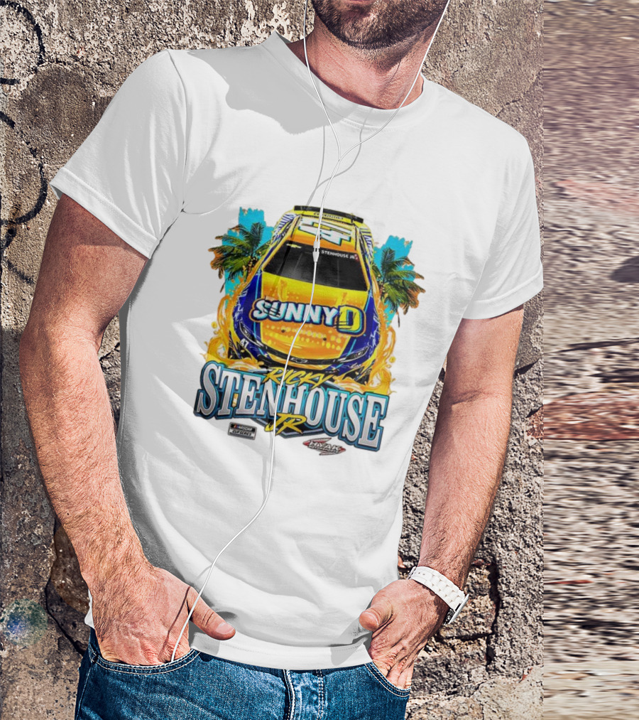 Ricky Stenhouse Jr. SunnyD Nascar Cup Series Car 47 Racing Palm Trees T-Shirt