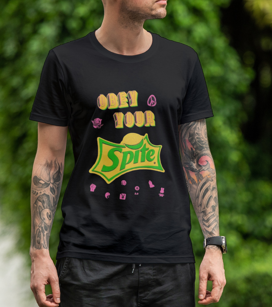 Obey Your Sprite Retro Peace Flower Symbols T-Shirt