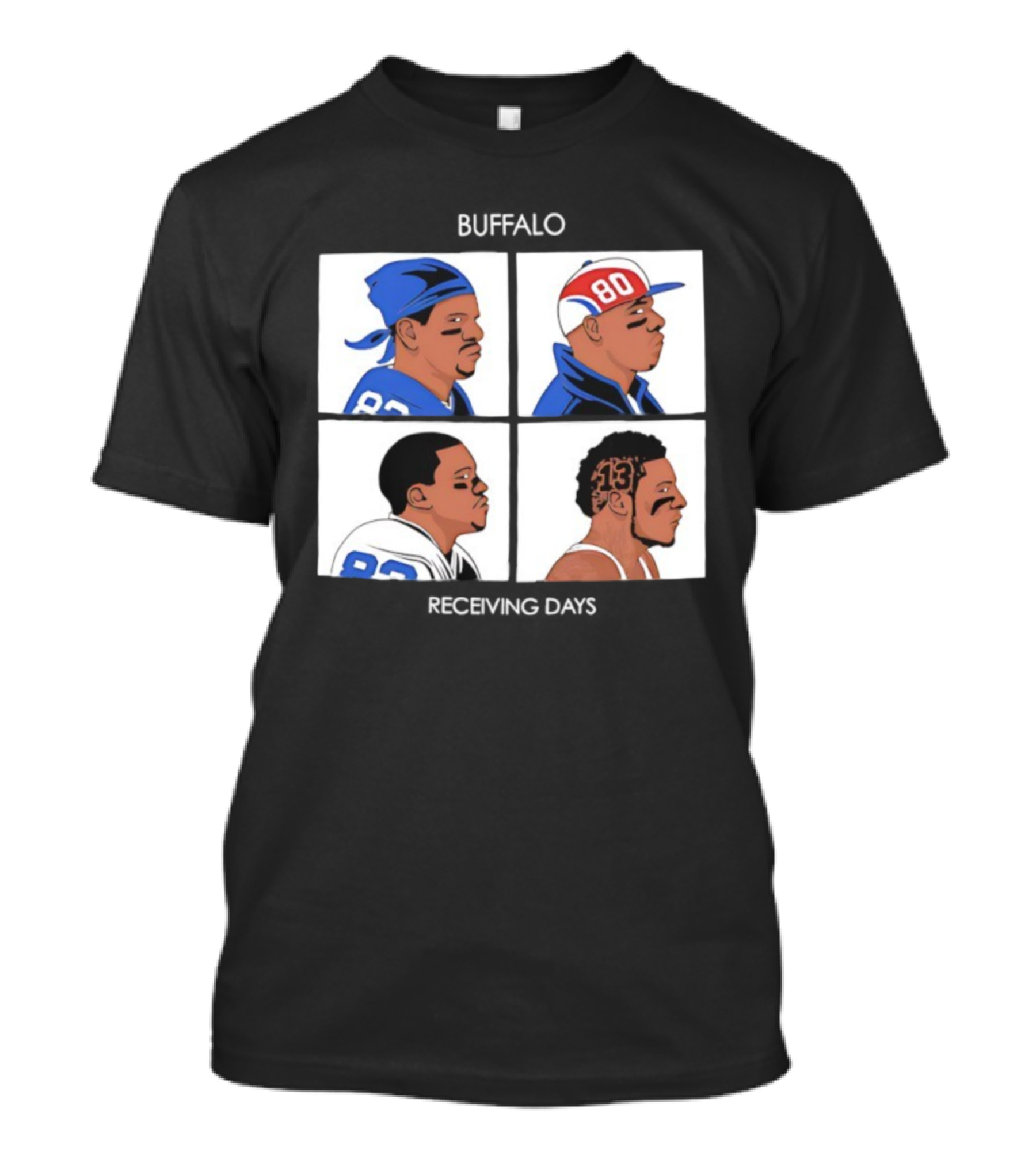 Buffalo Receiving Days 80 82 13 Players Illustration T-Shirt