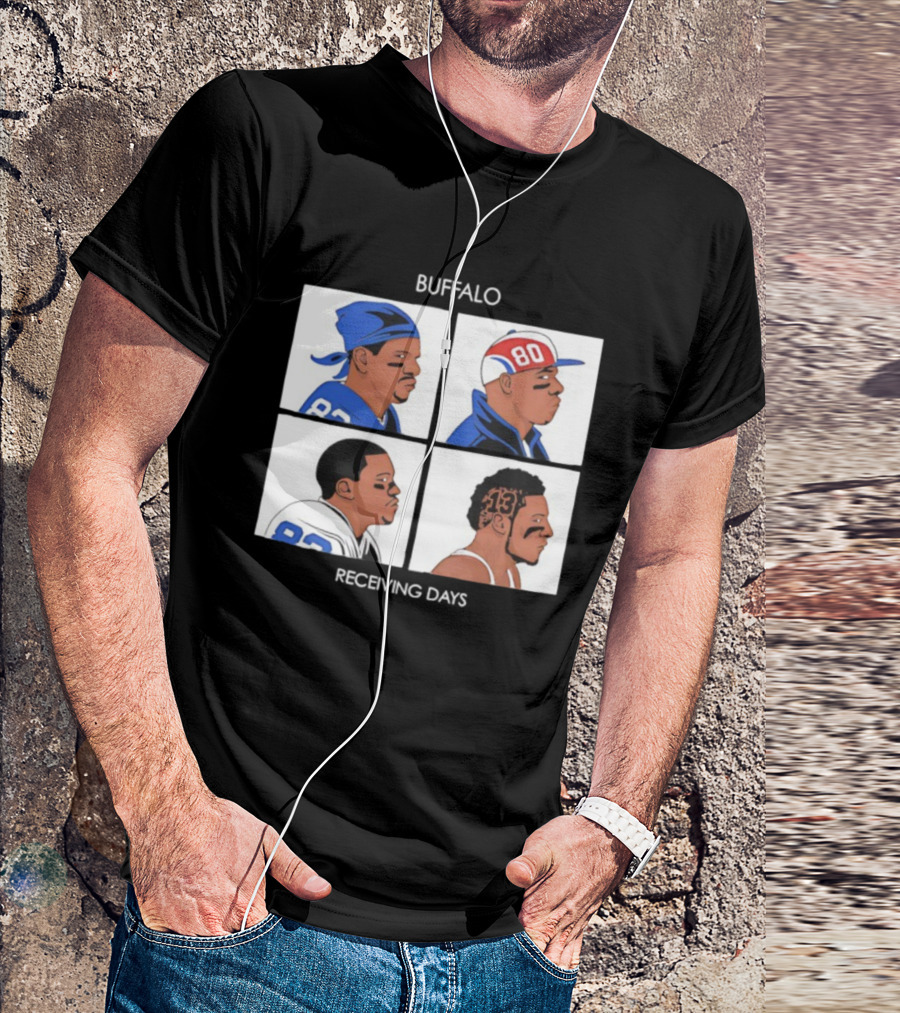 Buffalo Receiving Days 80 82 13 Players Illustration T-Shirt