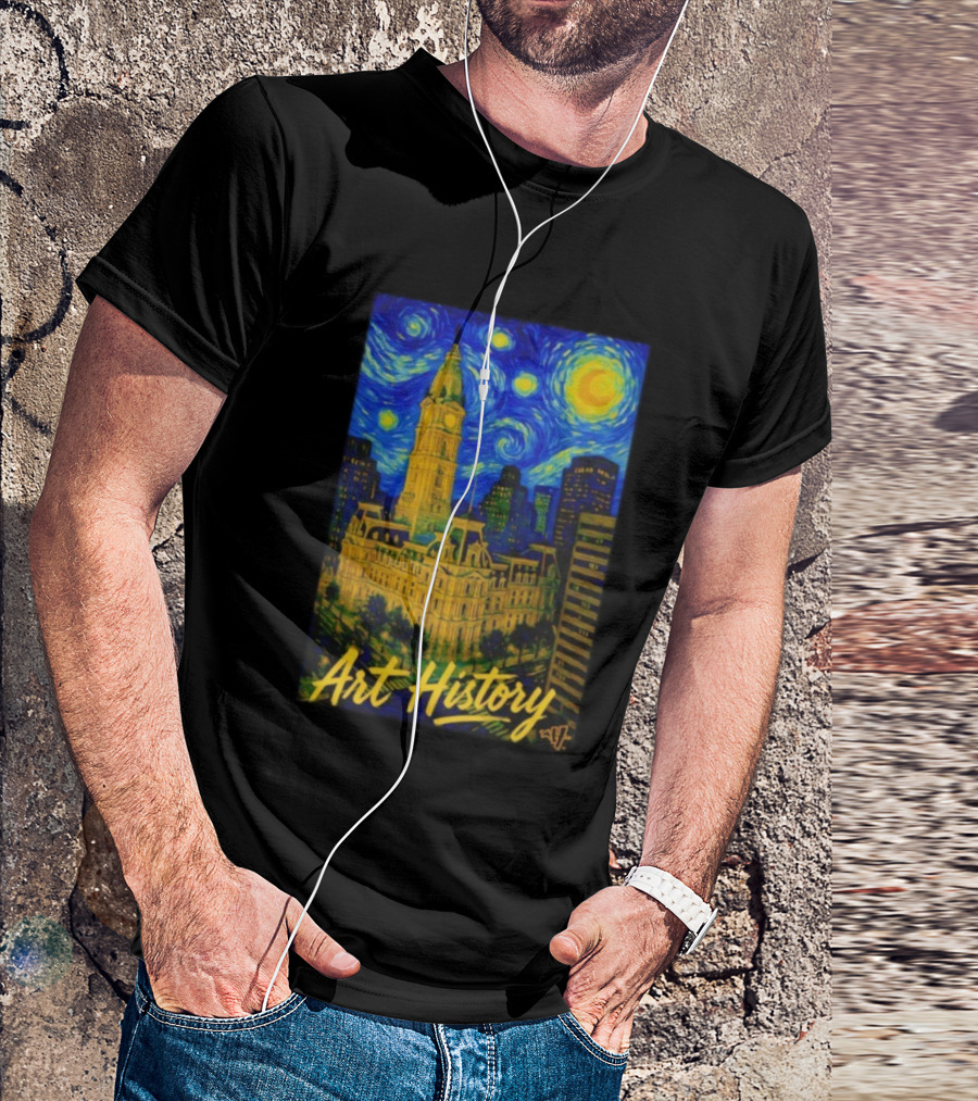 Art History Starry Van Gogh City Hall Night Scene T-Shirt