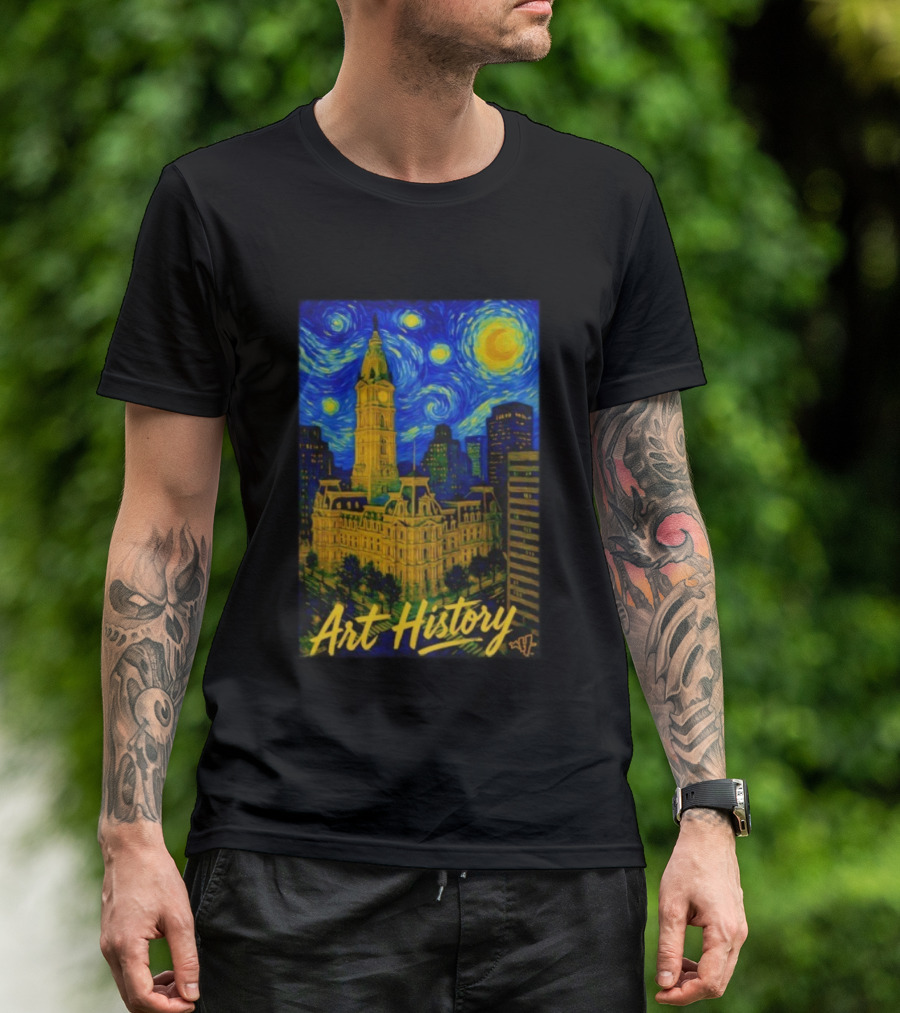 Art History Starry Van Gogh City Hall Night Scene T-Shirt