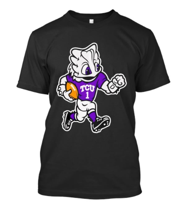 TCU SuperFrog Mascot Football Player With TCU 1 Jersey T-Shirt