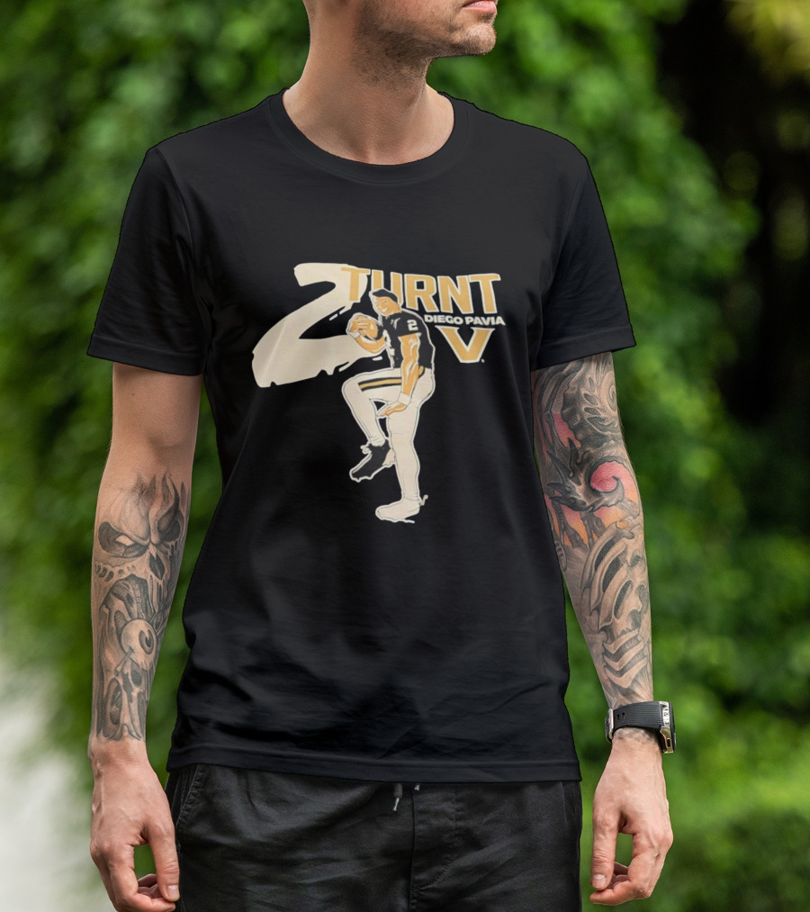 2Turnt Vanderbilt Diego Pavia Football Player T-Shirt
