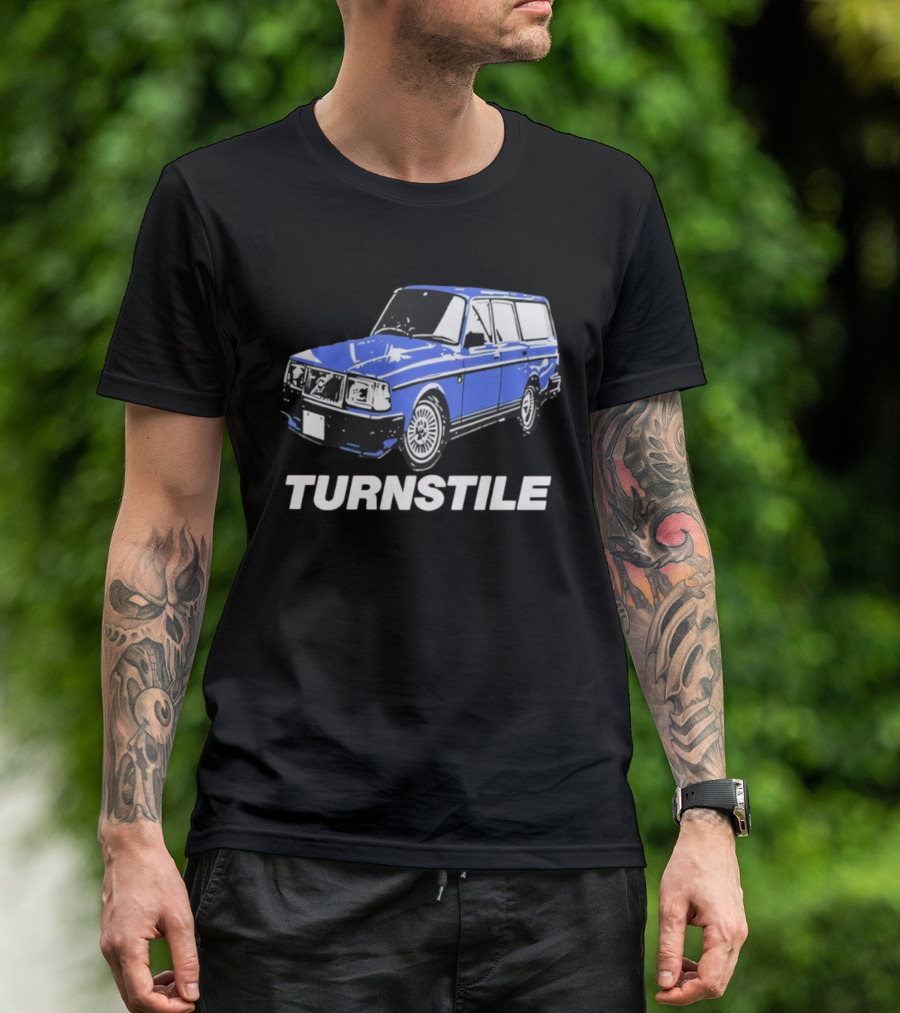 Turnstile Volvo Car Blue Illustration T-Shirt