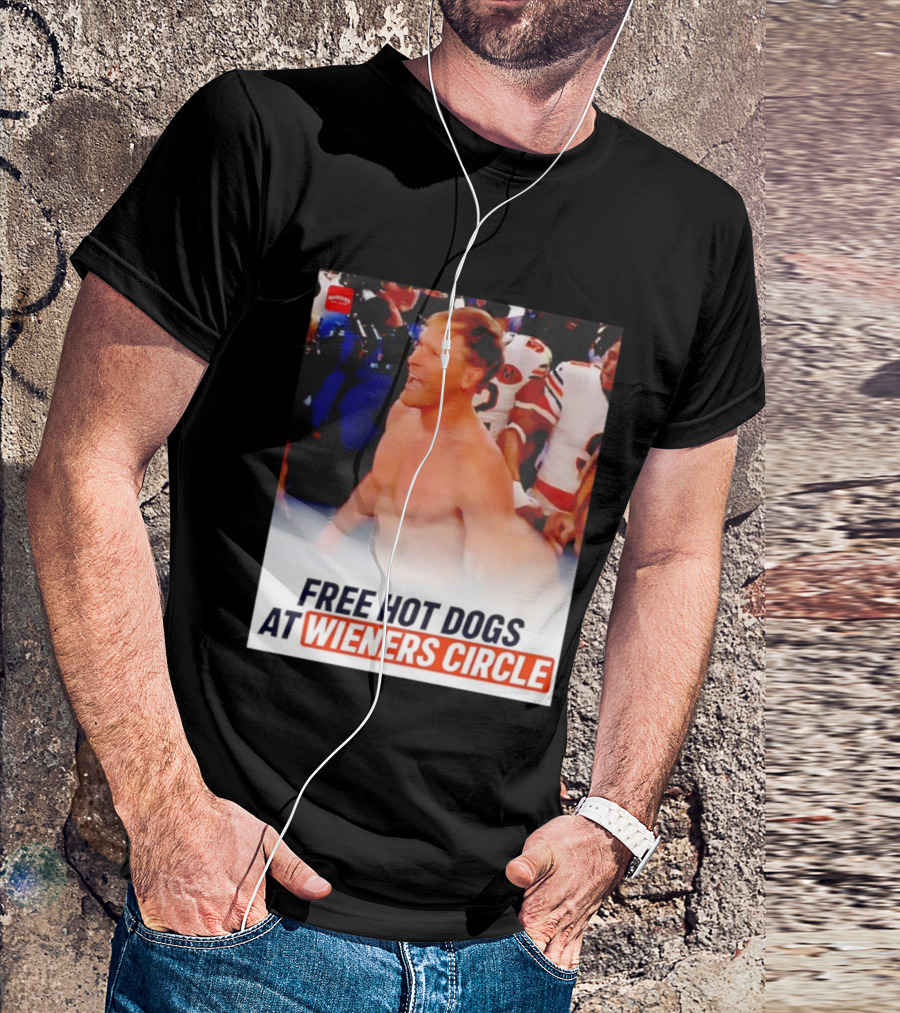 Ben Johnson Chicago Bears Celebration Free Hot Dogs At Wieners Circle T-Shirt