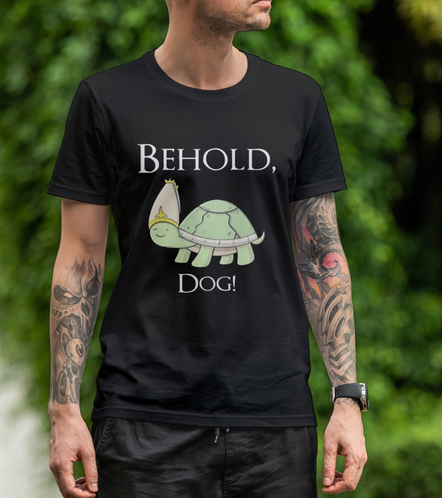 Behold Dog Turtle Wearing Bishop Hat T-Shirt