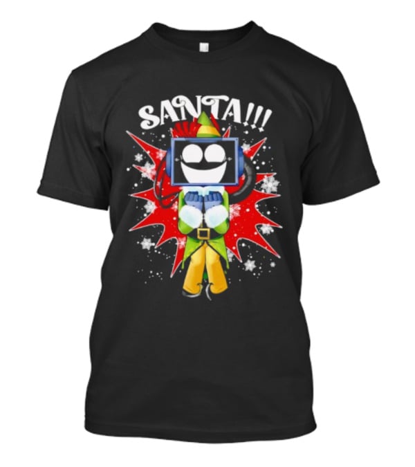 Fixt Store Merch Buddy The Fixtbot Santa Robot Explosion Black T-Shirt